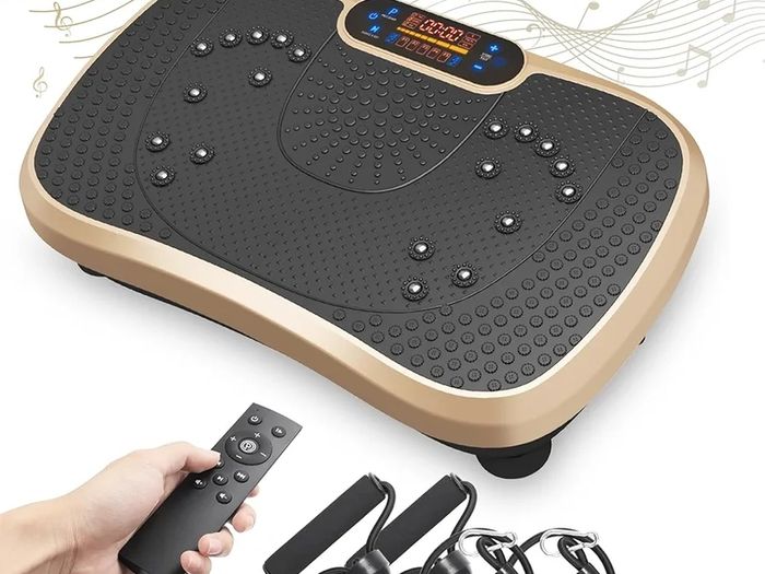 Vibration Plate Exercise Machine, Whole Body Workout Fitness Vibration Plate, Vibration Power Plate with Resistance Bands,Slim Vibration Platform for Home Training & Shaping,99 Levels