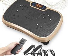 Vibration Plate Exercise Machine, Whole Body Workout Fitness Vibration Plate, Vibration Power Plate with Resistance Bands,Slim Vibration Platform for Home Training & Shaping,99 Levels