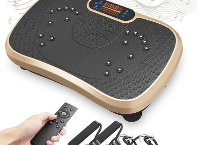 Vibration Plate Exercise Machine, Whole Body Workout Fitness Vibration Plate, Vibration Power Plate with Resistance Bands,Slim Vibration Platform for Home Training & Shaping,99 Levels