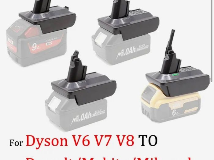 Adapter For Dyson V6 V7 V8 To For Makita/Dewalt/Milwaukee 18V Li-ion Battery DC59 DC58 DC62 SV09 SV05 SV10 V8