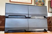 Vintage VHS VCR Cassette Holder Storage Case 40 Tapes Faux Wood Grain 1980 90s