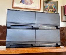 Vintage VHS VCR Cassette Holder Storage Case 40 Tapes Faux Wood Grain 1980 90s