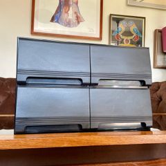 Vintage VHS VCR Cassette Holder Storage Case 40 Tapes Faux Wood Grain 1980 90s