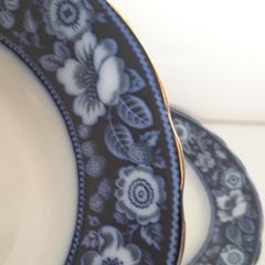 DISH & PLATE - Flow Blue - c.pre 1861