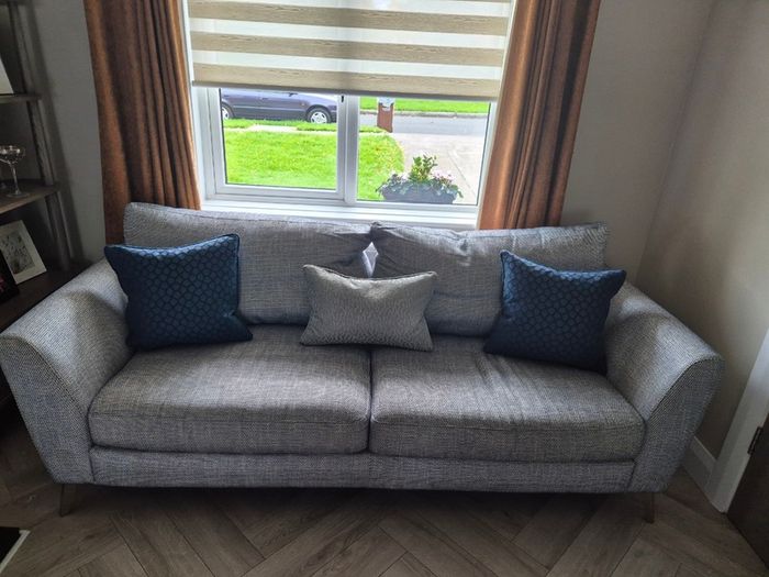Libby Grey fabric 3+2 seater sofa
