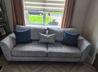 Libby Grey fabric 3+2 seater sofa