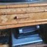 Vintage Rattan and Wood TV Media Stand Unit on Castor Wheels Image 8