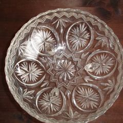 Art Deco Walter & Sohne Flint Pressed Glass 3 Legged Feo Bowl 1931