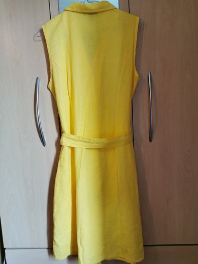 BNWT - Yellow linen dress UK 10