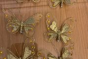 6 Large Gold Butterflies
