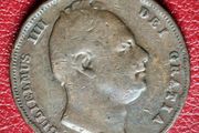1837 Farthing William IV British copper coin