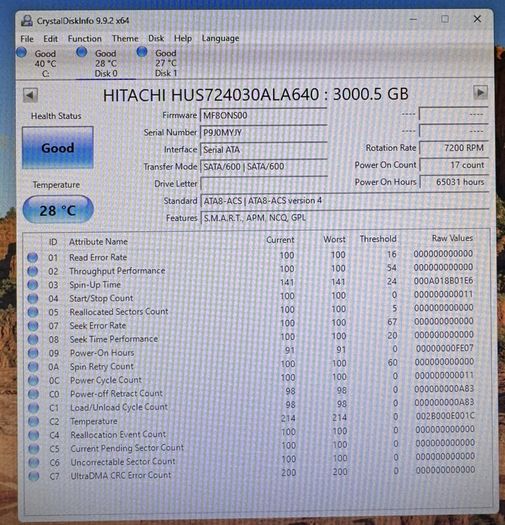 Hitachi HGST Ultrastar 7K4000 3TB Hard Disk 7200RPM 3.5" SATA