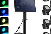 Solar Pond Lights, Submersible Pond Light with 3 Lamps 18 LEDs Landscape Spotlight Underwater Lights IP68 Waterproof Amphibious Lighting Light for Garden,Outdoor