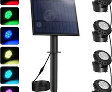 Solar Pond Lights, Submersible Pond Light with 3 Lamps 18 LEDs Landscape Spotlight Underwater Lights IP68 Waterproof Amphibious Lighting Light for Garden,Outdoor