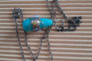 Vintage Murano Glass Pendant - Silver Chain