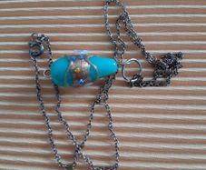 Vintage Murano Glass Pendant - Silver Chain