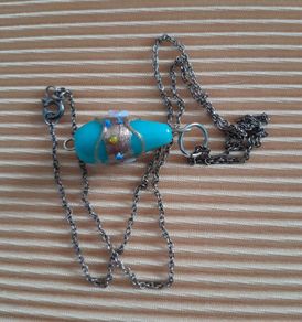 Vintage Murano Glass Pendant - Silver Chain