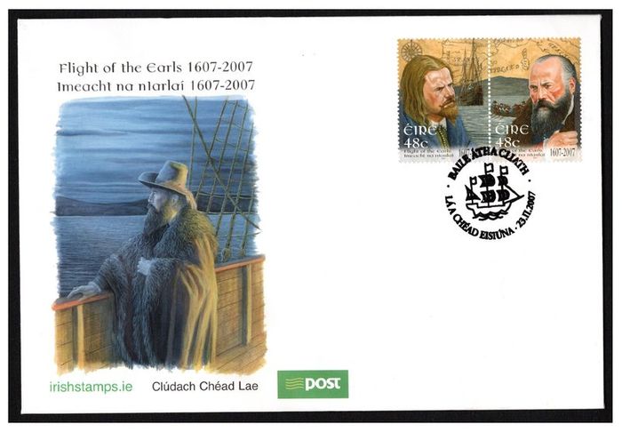 2007 Ireland 400th Anniversary of the Flight of the Earls Commemorative Stamps An Post First Day Cover (FDC)