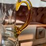 Vintage Handblown Etched Glass Pitcher with Amber Handle Image 8