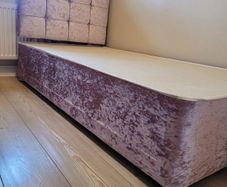 Pink Crushed Velvet Divan Single Bed