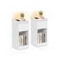 Set of 2 LED Bedside Tables with USB Charging Ports  White Image 2