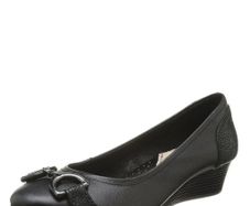 Hush Puppies Candid Pump Bit Black Leather Wedge Shoes UK3 EU36 New Boxed  CAN POST