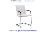 Echo Cantilever Chair White Soft Bonded Leather With Arms