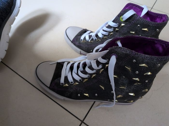 Daddy's Canvas Patterned Ankle Boots.  S.7