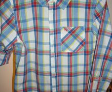 Boys Multi colored check long sleeve shirt 7 - 8 years LOGG H&M