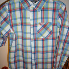 Boys Multi colored check long sleeve shirt 7 - 8 years LOGG H&M