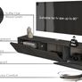 Floating TV Unit, Floating TV stand Cabinet, TV Units for Living Room 75 inch TVs, TV Stand Unit, TV Table, Media Wall Unit, TV Stands for Living room Entertainment Wall Unit (Black Oak) Image 7