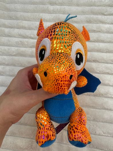 Drago The Baby Dragon Orange Shiny Paws Plush approx. 20cm. Used Please see pictures