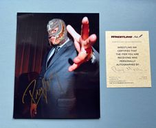 Signed Autograph WWE Rey Mysterio Photograph with Certificate - Wrestling Memorabilia