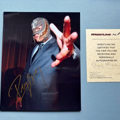 Signed Autograph WWE Rey Mysterio Photograph with Certificate - Wrestling Memorabilia