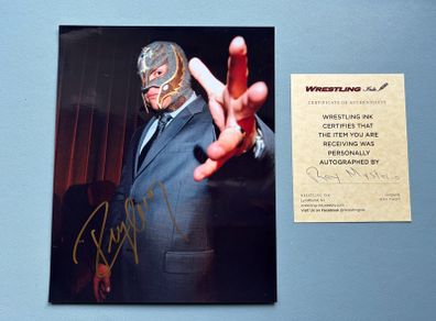 Signed Autograph WWE Rey Mysterio Photograph with Certificate - Wrestling Memorabilia