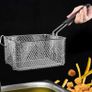 Stainless Steel Fryer Frying Basket Rectangle Wire Mesh Strainer with Long Handle Frying Cooking Tool Kitchen Cooking Tool for 6L fryer Image 2