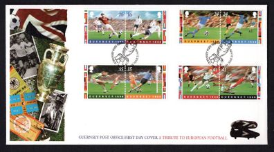 1996 Guernsey European Soccer Championship Final in England Commemorative Stamps Official First Day Cover (FDC)