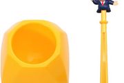Funny Gift Donald Trump Yellow Hair Cartoon Toilet Brush with Holder | Creative Bathroom Cleaner Unique Gag Gift for Adults Friends, Party Fun