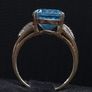 Vintage 9ct Gold Large Blue Topaz Statement Ring Size 55 Image 6