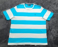 Vintage Fred Perry Striped T-Shirt Mens XL-XXL