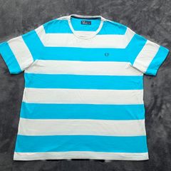 Vintage Fred Perry Striped T-Shirt Mens XL-XXL