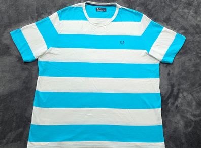 Vintage Fred Perry Striped T-Shirt Mens XL-XXL