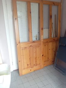 solid pine glass doors