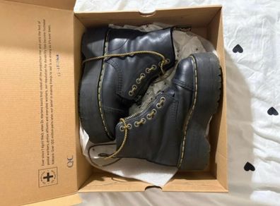 Dr.Martens Sinclair max plataform boots in black Pisa Leather