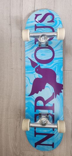 RRP 95 eur New Unused Nervous Logo Blue Complete Skateboard 8.125