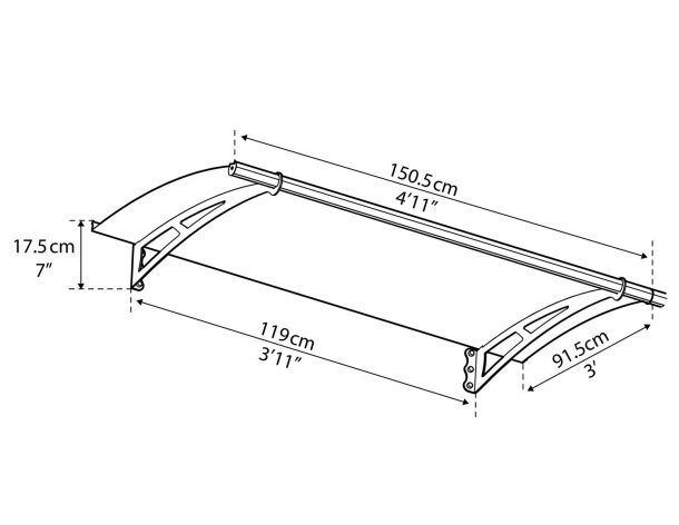 Door Canopy - High Impact Clear Acrylic Roof - Multiple Sizes - For Homes & Modular Builds - Nationwide Delivery Across Ireland