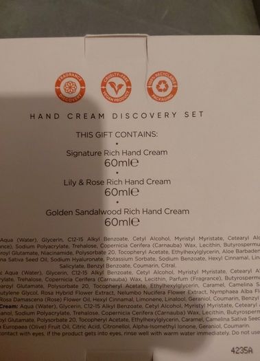 Sanctuary hand cream trio