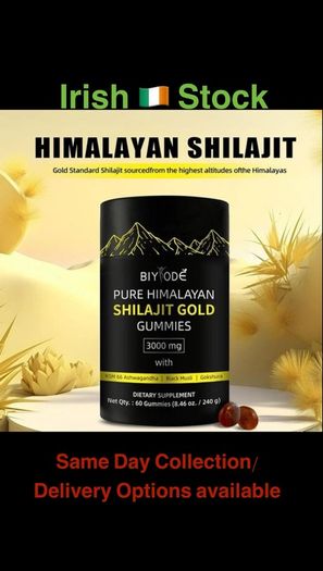 Pure Himalayan Gold Shilajit with Ashwagandha & Gokshura, 60 gummies
