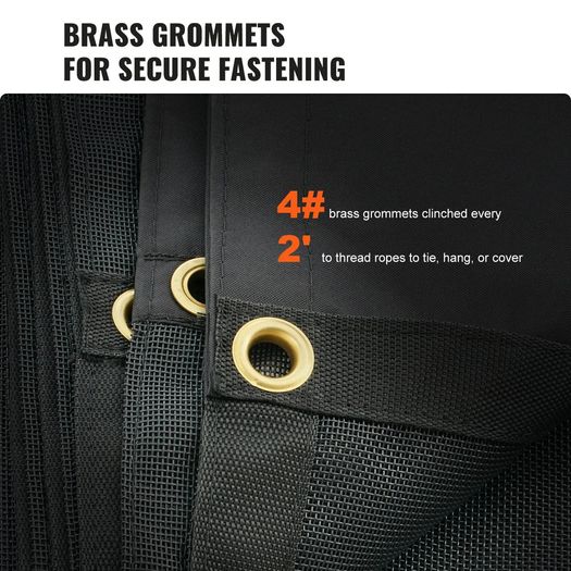 6 x 14ft Heavy Duty Dump Truck Mesh Tarp PVC Coated with Reinforced Stitching and Brass Grommets