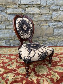 Antique Victorian Walnut bedroom Chair.